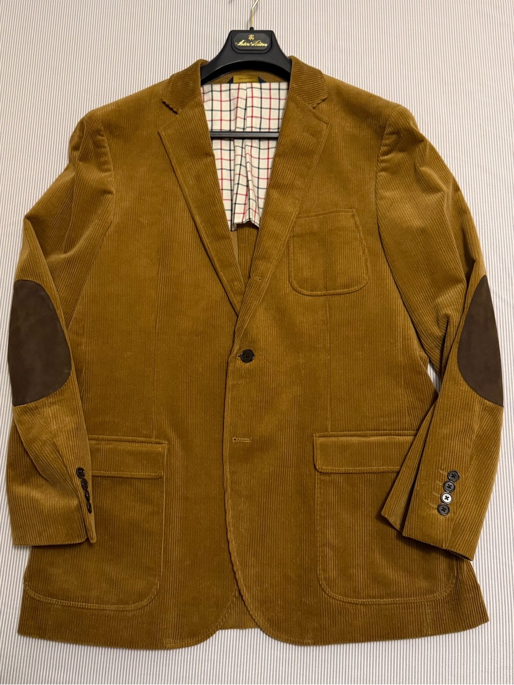 Brooks Brothers Madison Fit Corduroy Blazer Brown 42L Elbow Patches